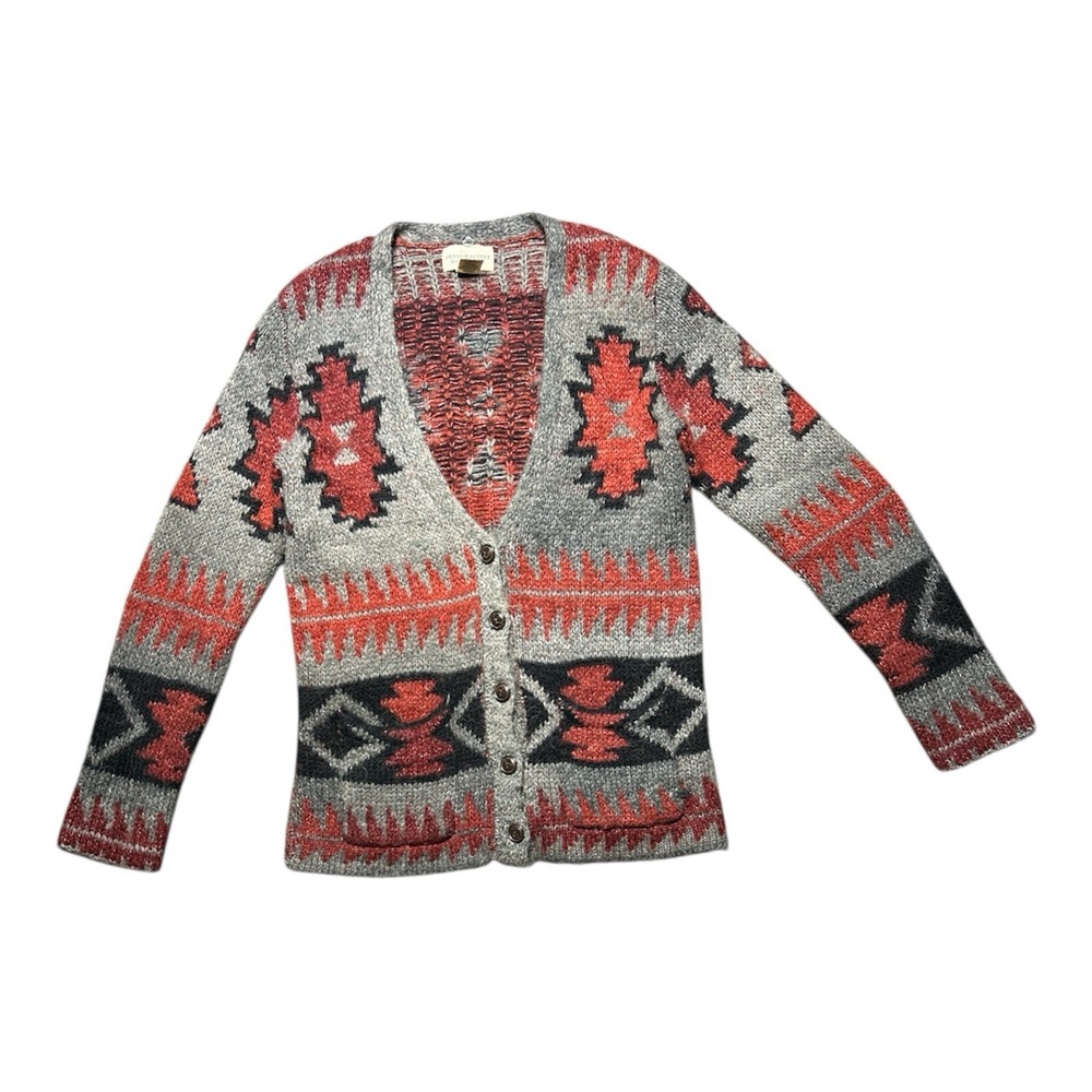 Denim & Supply Ralph Lauren Southwestern Wool Alpaca Blend Cardigan‎ Grey M